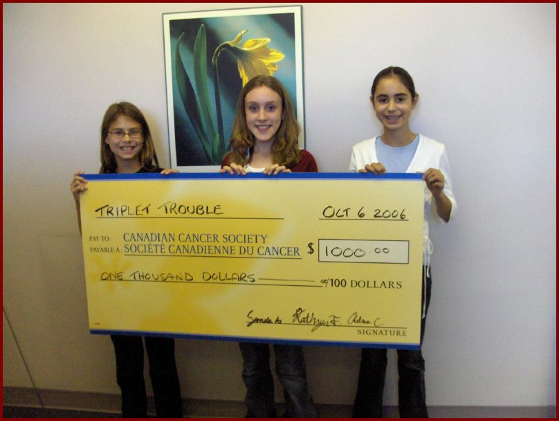 Triplet Trouble cheque ceremony 004
